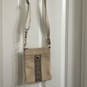 Coach Cream pebble leather crossbody bag